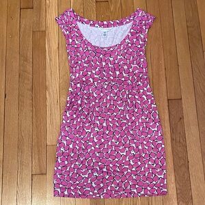 Diane Von Furstenberg FPink and White Silk Dress Sz 4